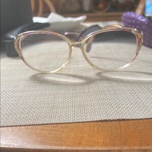 SWANK Women's Glasses with Gold and Multicolor Frame made in France
